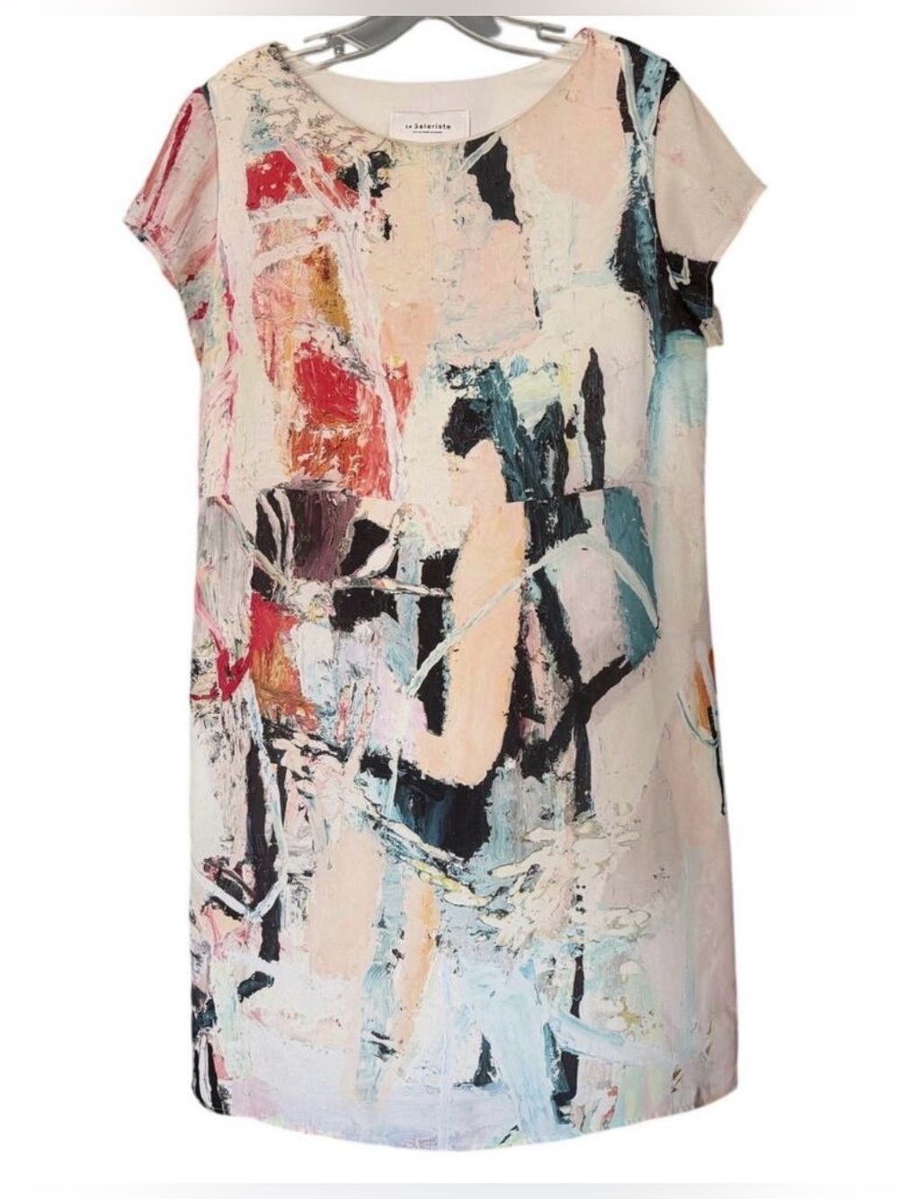 Le Galeriste Abstract Painterly Print Shift Dress Women's Medium Wearable Art